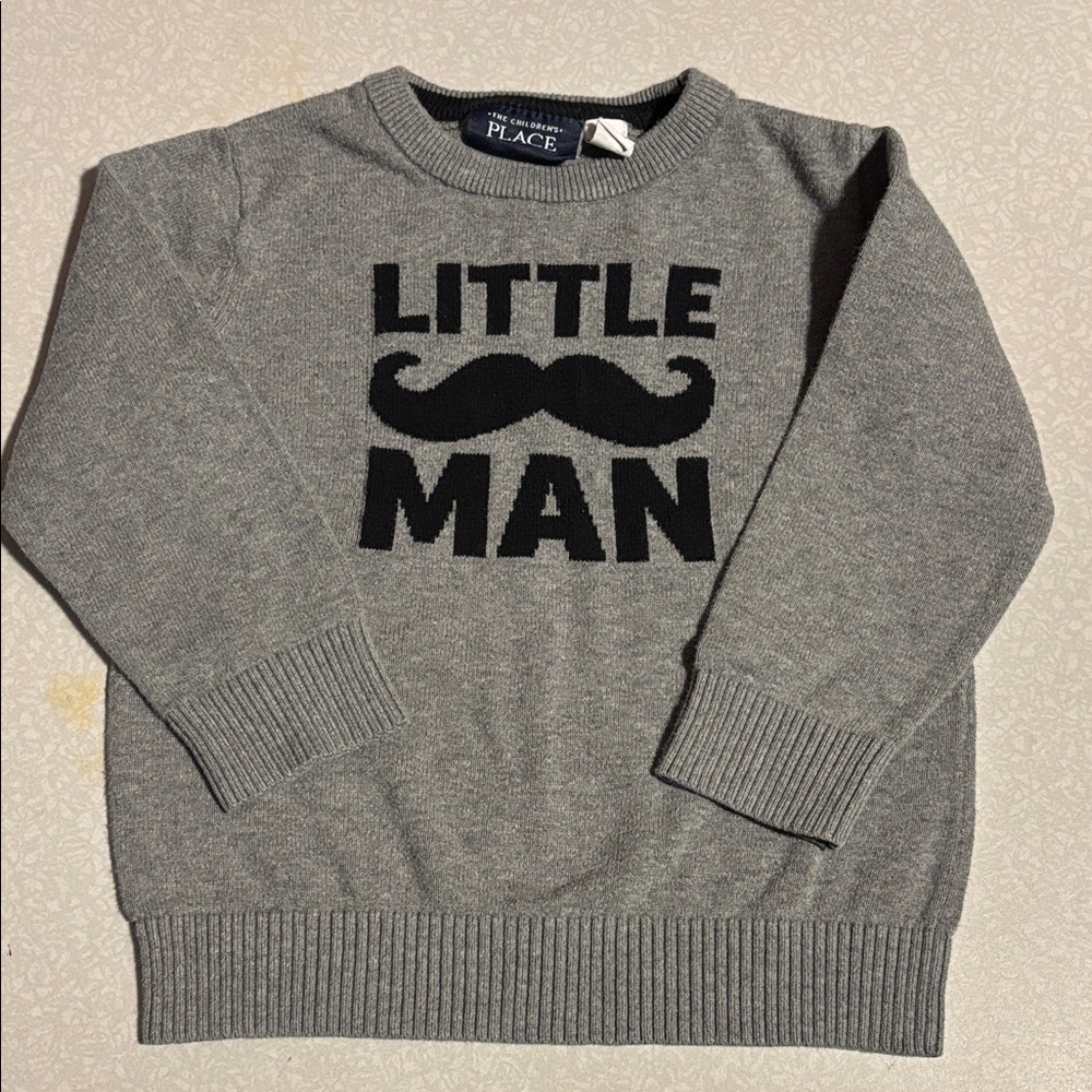 The Children's Place Gray Little Man Sweater